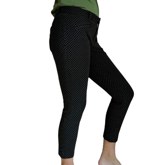 Gap Womens 6 Black Polka Dot Signature Skinny Ankle Pant Stretch Mid Rise Comfy - Picture 11 of 12